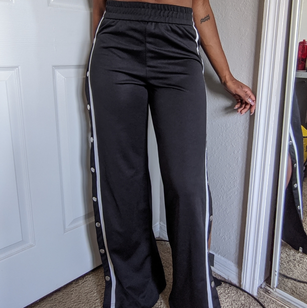 Snap Button Track Pants